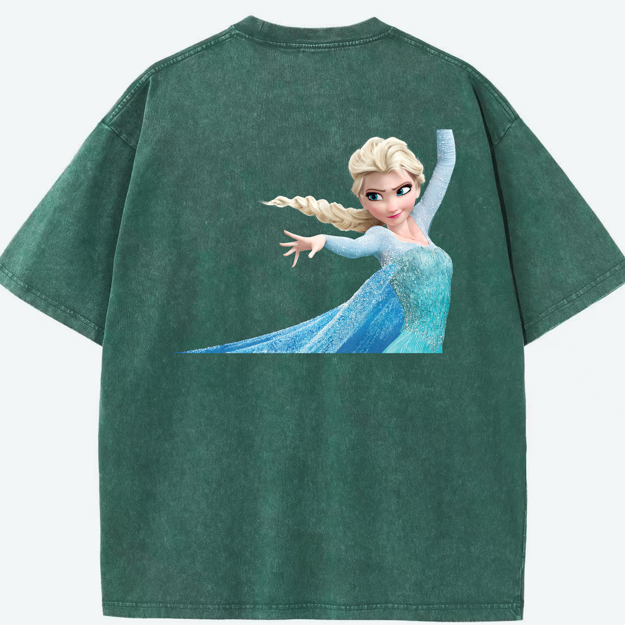（画像用） アナと雪の女王 アンナ エルサ Frozen Anna Elsa 綿100% ヴィンテージ風 半袖Tシャツ（背面プリント）